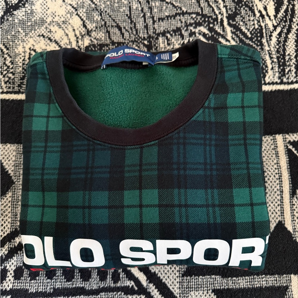 Polo Sport BlackWatch Tartan-Plaid Ralph Lauren Americana Pullover Crewneck - Picture 6 of 6